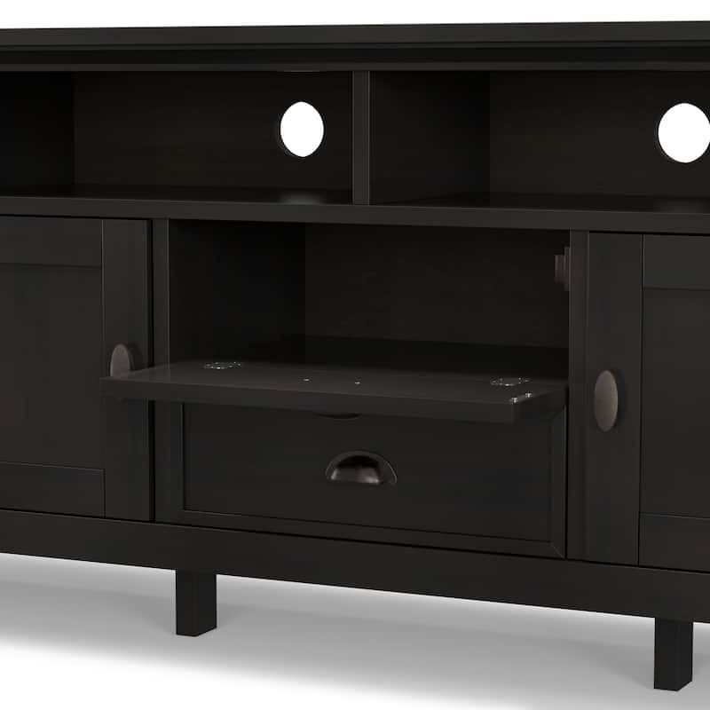 WYNDENHALL Mansfield SOLID WOOD 72 inch Wide Transitional TV Media Stand For TVs up to 80 inches - 72'' W x 16.5'' D x 26'' H