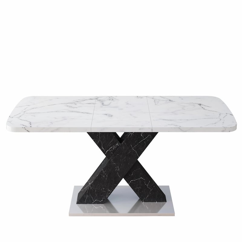 Modern Square Dining Table with Stretchable Design