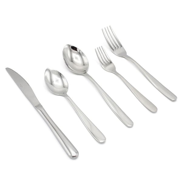 Elyon Remsen Reflective Silver 20-Piece Flatware Set Stainless Steel Service For 4