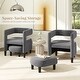 preview thumbnail 4 of 8, Costway Comfy Accent Armchair with Footrest Upholstered Velvet Barrel - See Details