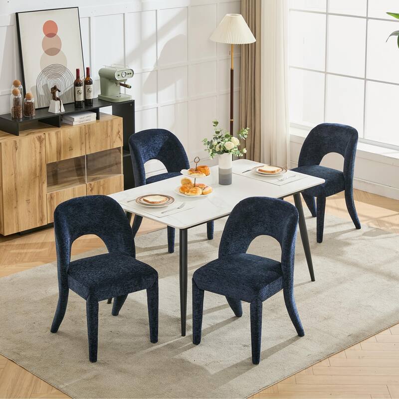 GDFStudio - Marlowe Contemporary Chenille Dining Chair Set