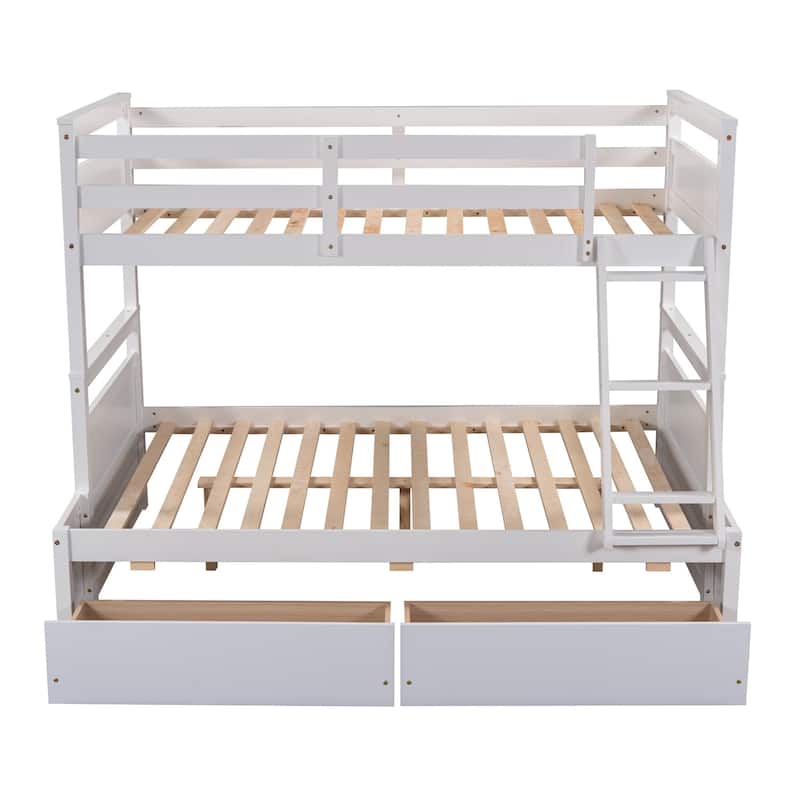 Merax Twin over Full Bunk Bed with Storage