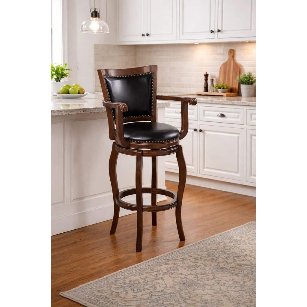 Boraam Jones Wood Swivel Bar Stool