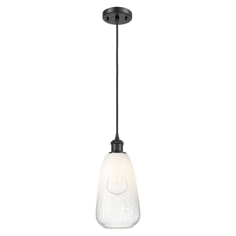 Innovations Lighting Endless Possibilities Ballston - Brookhaven Almond - 1 Light 6" Cord Hung Mini Pendant - Matte Black/Opal