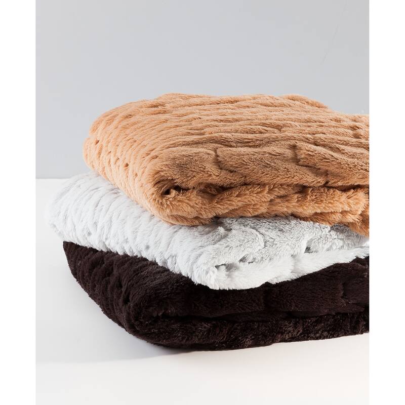 Laurel & Mayfair Faux Throw, Camel