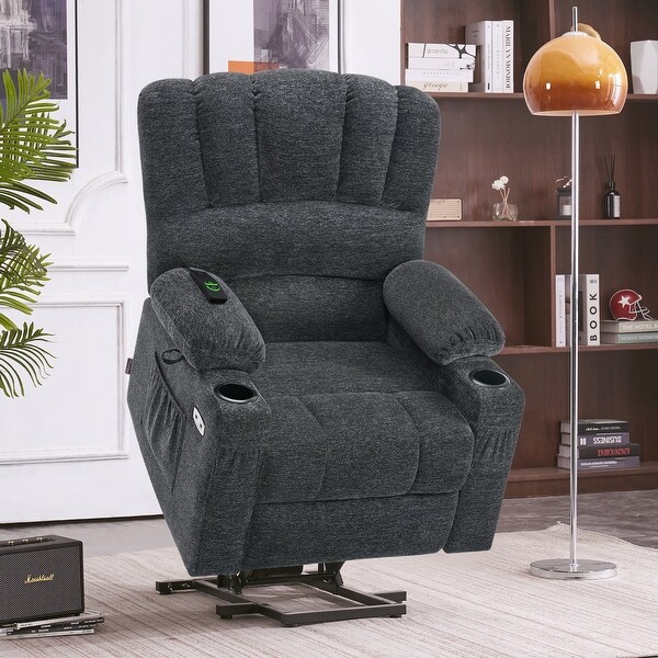 MCombo Power Lift Recliner Chair Massage and Heat for Elderly Extended Footrest Cup Holders USB Ports 7095 On Sale Bed Bath Beyond 36195056
