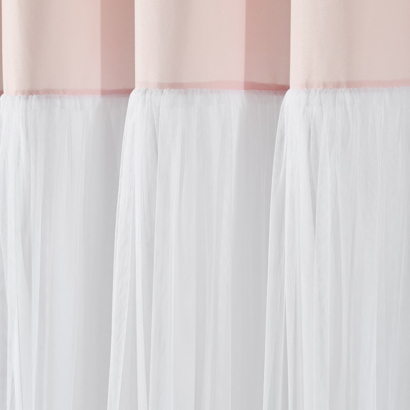 Lush Decor Tulle Skirt Colorblock Shower Curtain