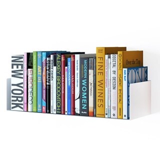 Wallniture Bali U Shape Floating Shelf White Metal Bookshelf White Wall Mount Shelving