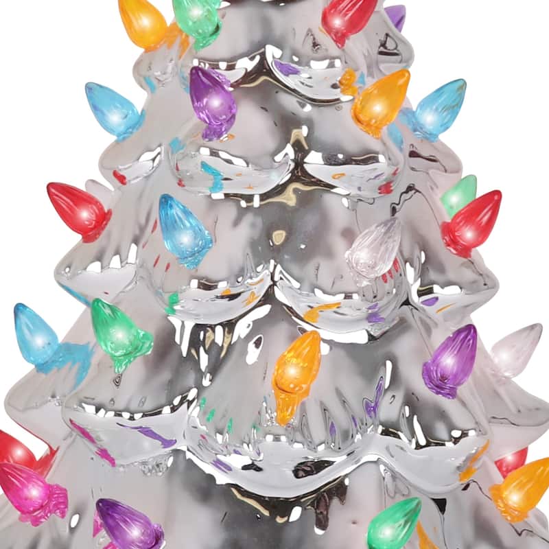 Silver Ceramic Christmas Tree