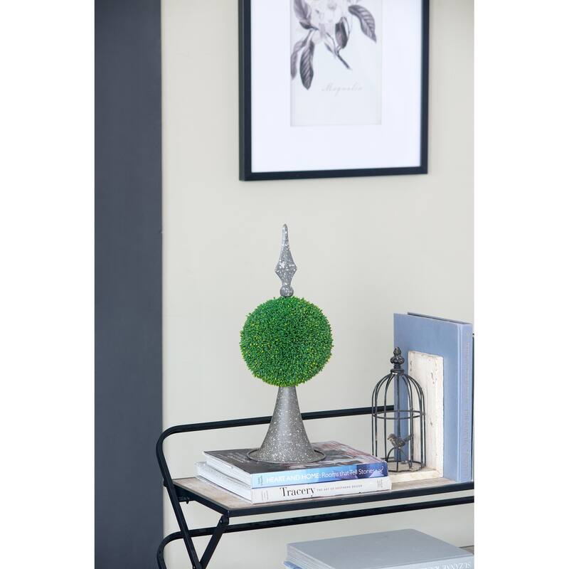 Artificial Boxwood Topiary Ball in Pot Ready to Use Home and Garden Decor - Green