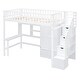 preview thumbnail 6 of 25, Twin Size Loft Bed with Bookshelf, Drawers, Desk and Wardrobe