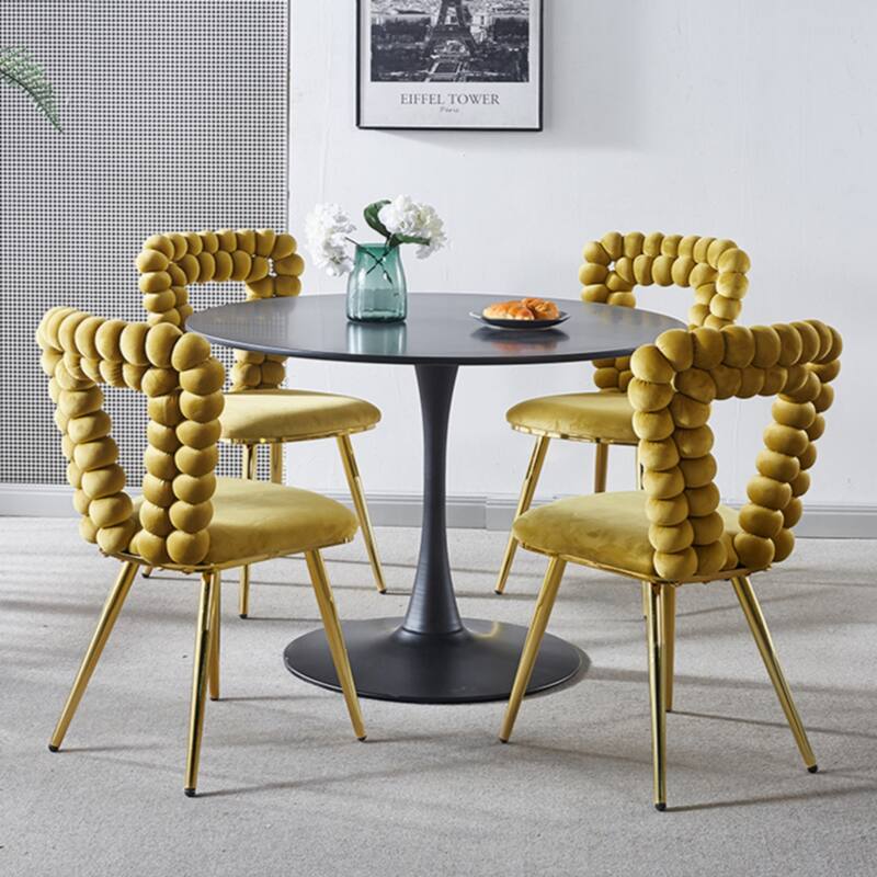 Modern chair(set of 2 ) with iron tube legs, soft cushions and comfortable backrest
