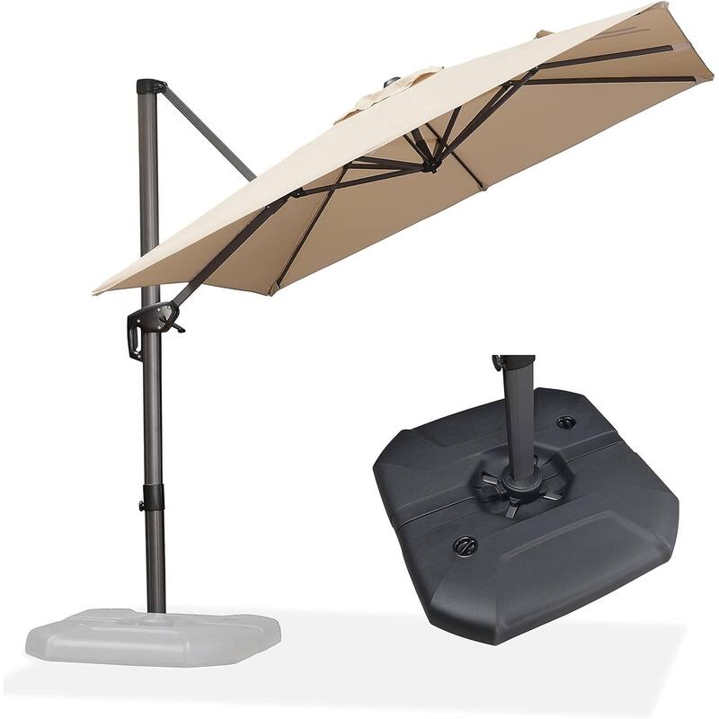 PURPLE LEAF 8 ft 360 Degree Rotation Patio Umbrella With Base