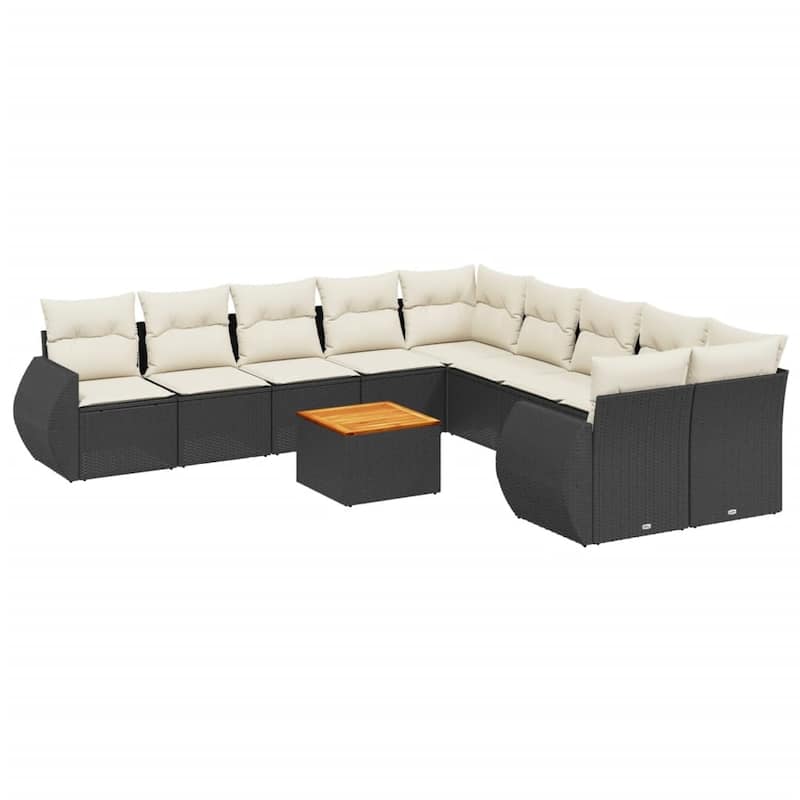 vidaXL Garden Sofa Set Black