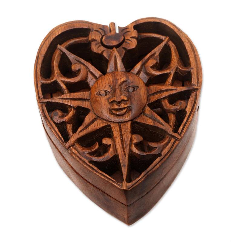 Novica Handmade Sun Of Love Wood Puzzle Box