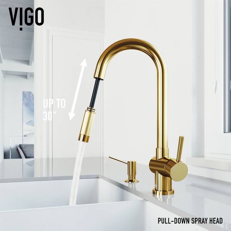 VIGO Gramercy 17" H Single Handle Pull-Down Spout Kitchen Faucet