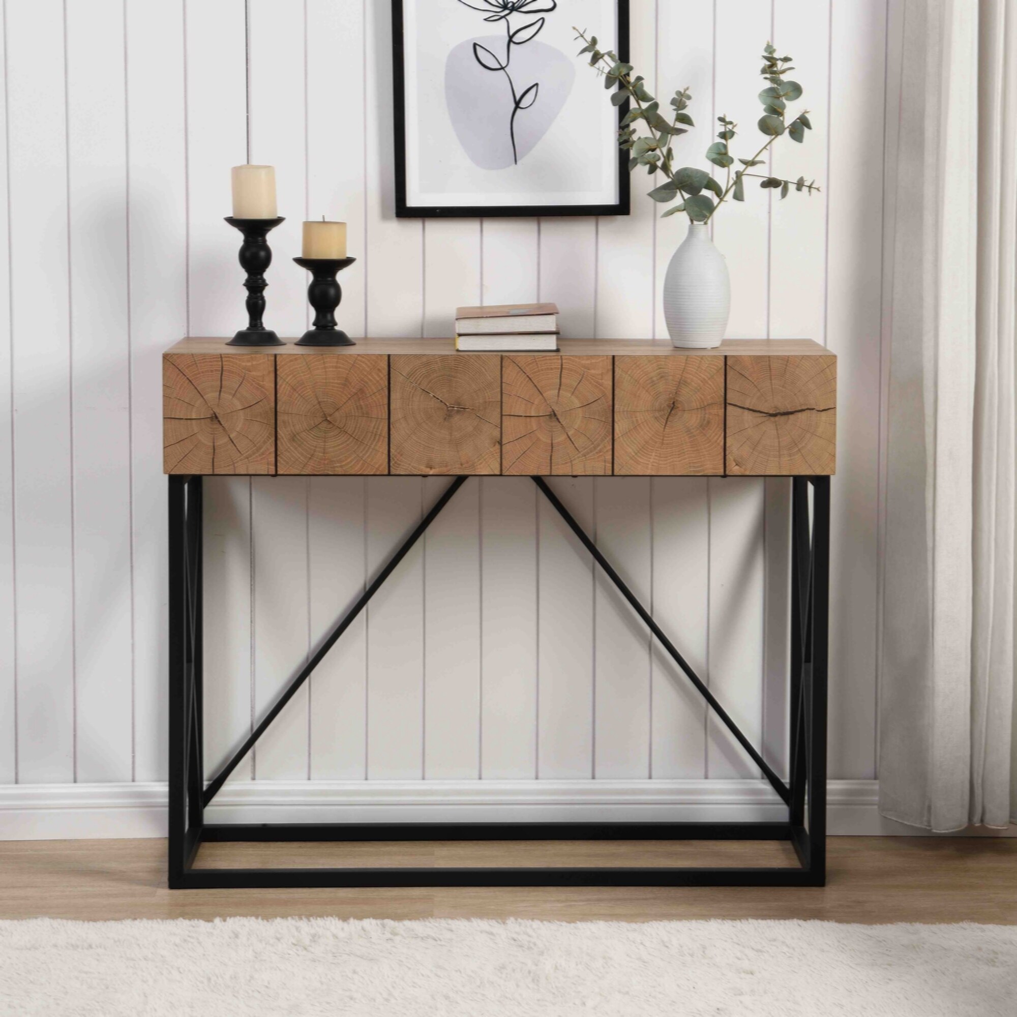Image showcasing Contemporary Style Console Table, Modern Sofa Table, Minimalist Long ...