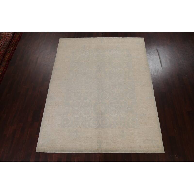 Vegetable Dye Muted Khotan Turkish Oriental Wool Area Rug Hand-knotted - 7'10" x 10'3"
