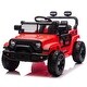 preview thumbnail 1 of 52, Kids Ride-On Car with Bluetooth, LED Lights, MP3 Music, and Parental Remote Control Red