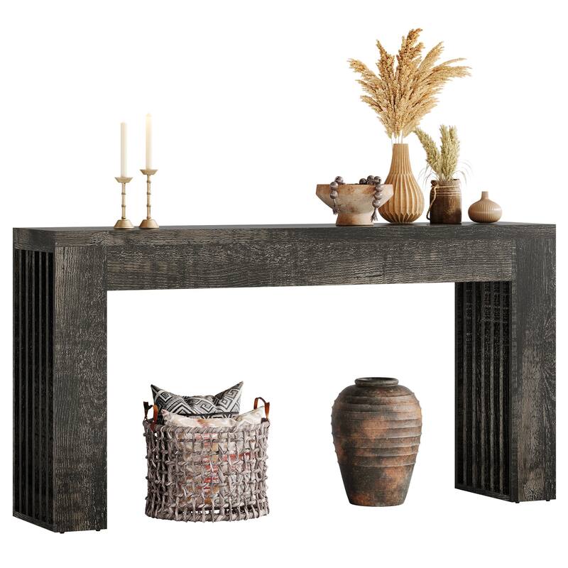 Wooden Console Sofa Table, Behind-the-Couch Accent Entryway Table for Entrance Hallway Living Room