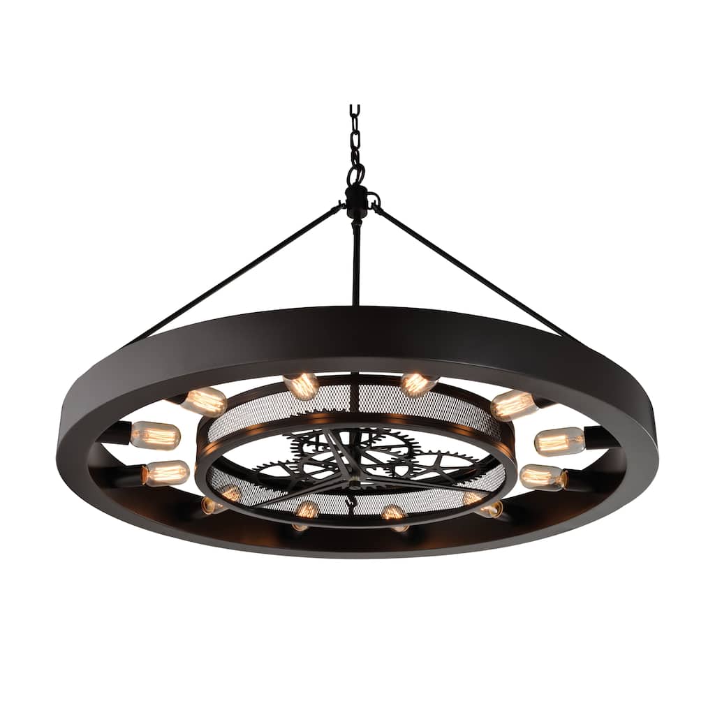 Chronology 39-inch Wide 12-Light Chandelier in Oil Rubbed Bronze - 39in W x 39in D x 25in H