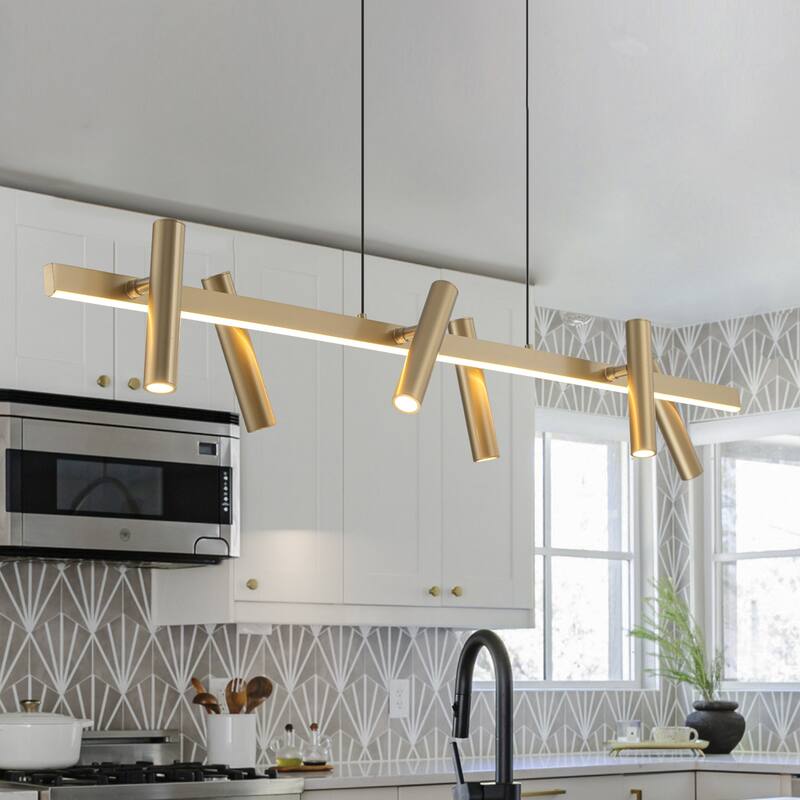 6 Light Modern Industrial LED Track Lighting Kit Industrial Adjustable Linear Spotlights - W47.24"