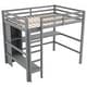 preview thumbnail 5 of 15, Full Size Loft Bed with Multifunction Shelves and Under-Bed Desk, Gray