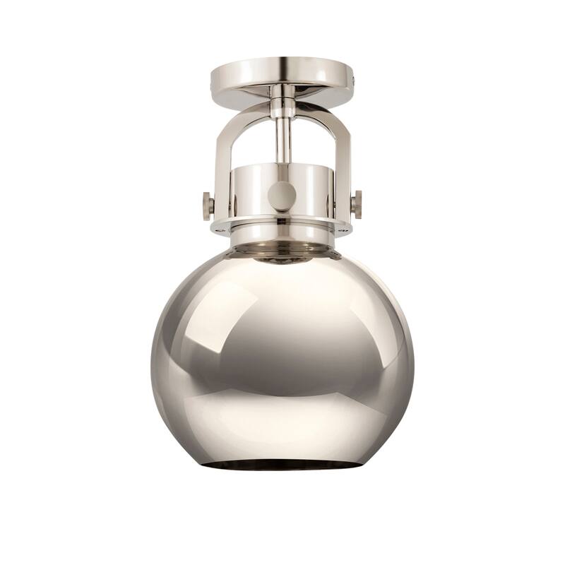 Innovations Lighting Newton Metal Sphere - 1 Light 8" Flush Mount - Polished Nickel