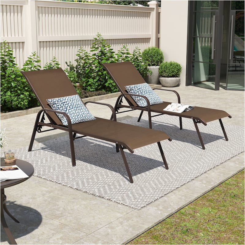 Crestlive Products Outdoor Adjustable Chaise Lounge Chairs (Set of 2/4)