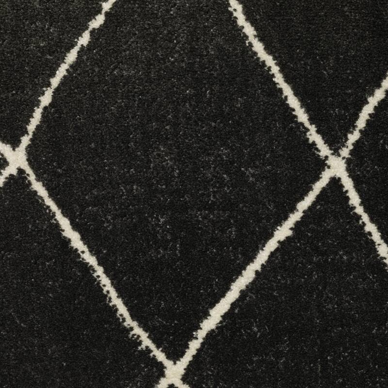 Style Haven Ripley Trellis Charcoal/ Ivory High-Low Pile Area Rug