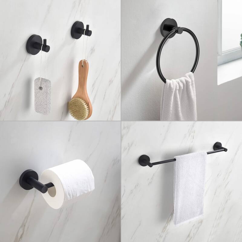Circular 5-Piece Bathroom Hardware Set