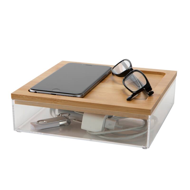 Simplify Clear Organizer with Bamboo Lid