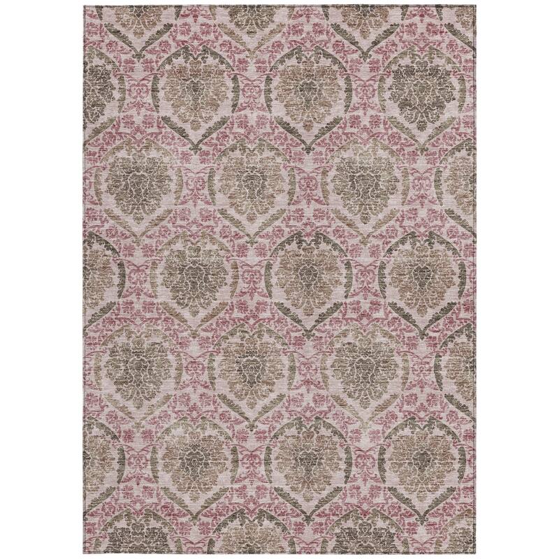 HomeRoots Medallion Transitional Rectangle Outdoor Rug