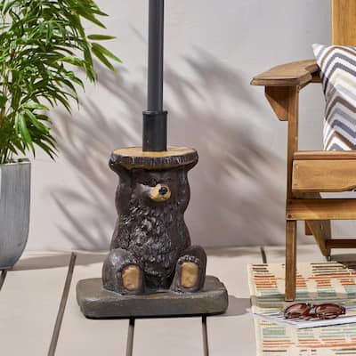 Fenley Bear Umbrella Base by Christopher Knight Home - 13.5" W x 13.5" D x 18" H