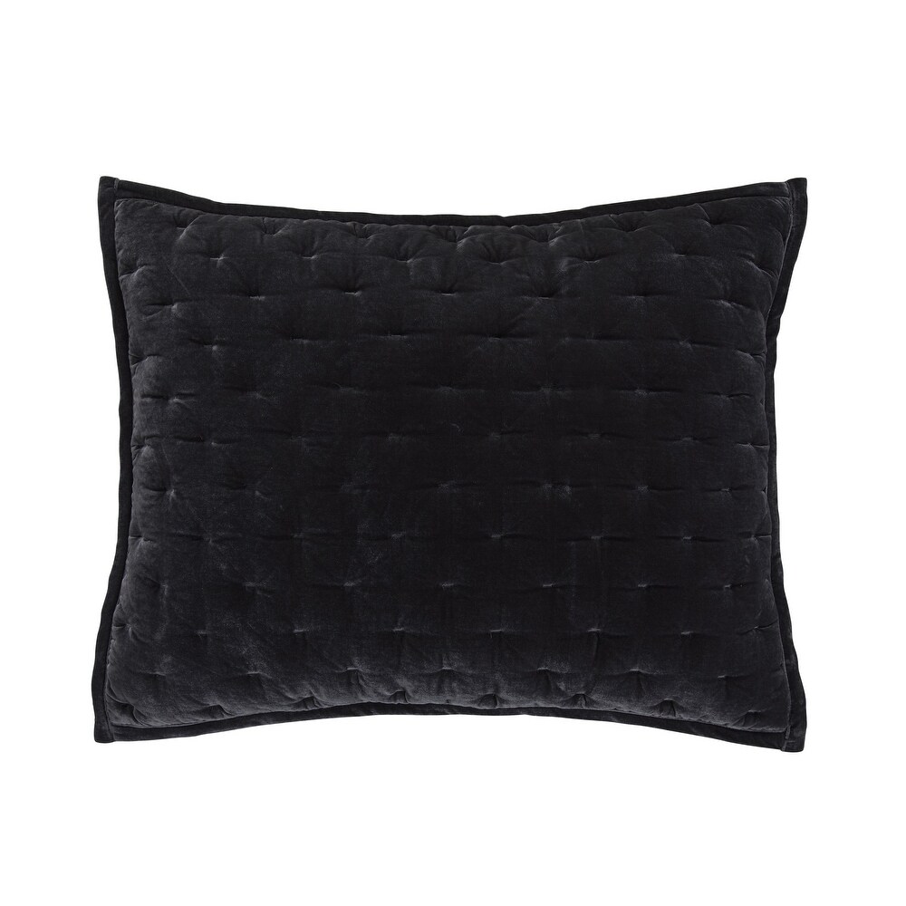 Black velvet euro sham top