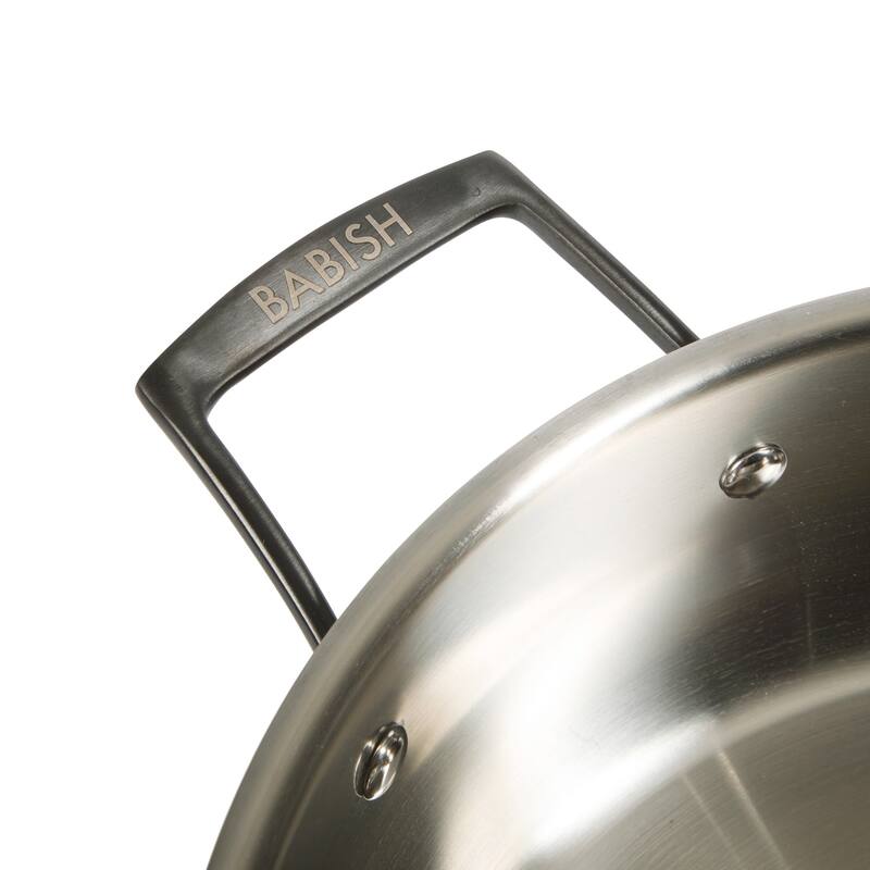Babish Tri-Ply Stainless Steel Professional Grade Saute Pan w/Lid, 5-Quart