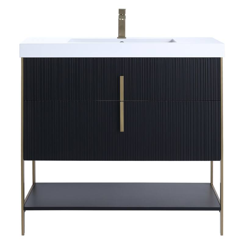 Fine Fixtures Serenity Modern Bathroom Vanity with White Gel Acrylic Top