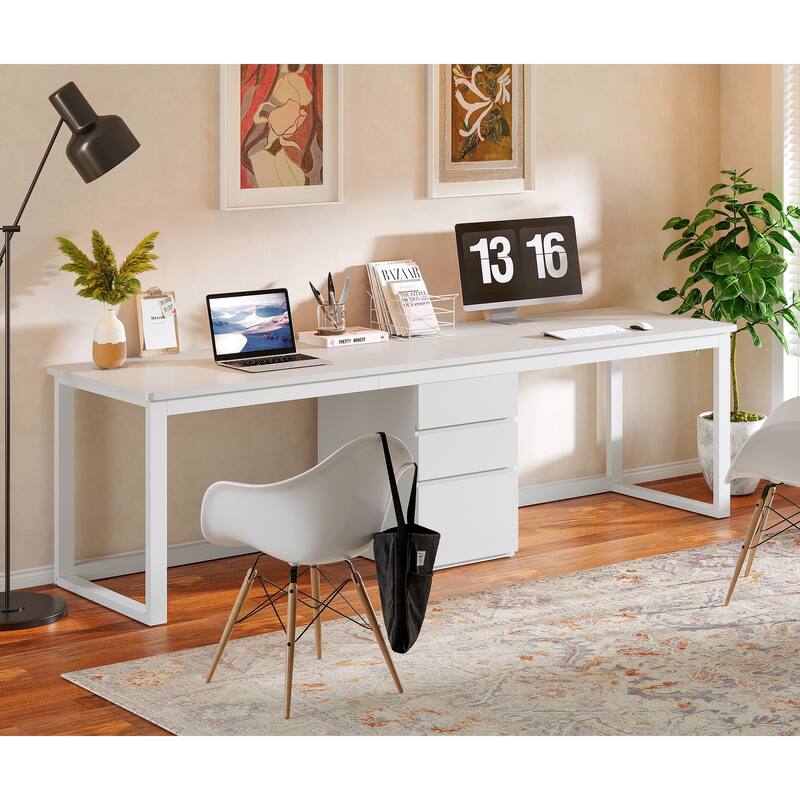 78.7 Inch Extra Long 2 Person Computer Desk with 3 Drawers