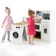 preview thumbnail 4 of 7, 2-Pieces White-Natural Wooden Kitchen Playset with Pull-out Drawer and Cabinets - 31" x 11.5" x 32" (L x W x H)
