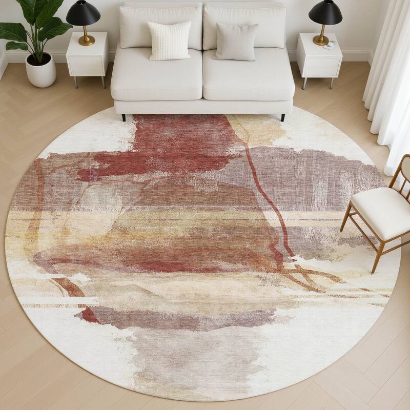 Premium Washable Super Soft Contemporary Chic Mayfield Rug - Terracotta - 8' x 8'