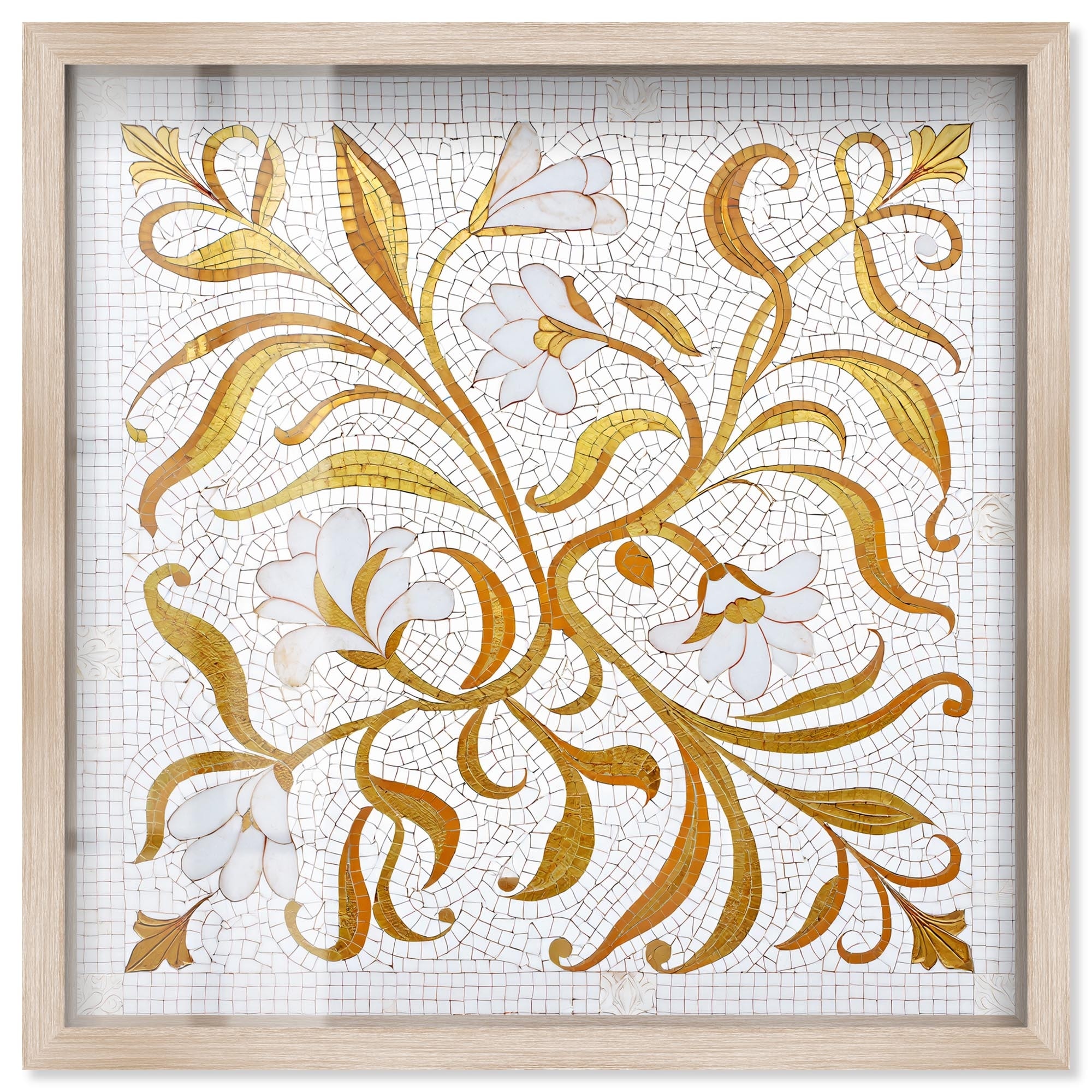 Gilded Alabaster Gold Art Shadowbox Print by Art Remedy
