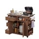 preview thumbnail 30 of 53, Extendable Solid Wood Kitchen Island with Stainless Top Drawers and Wheels