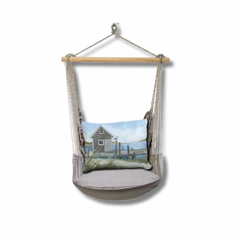 Magnolia Casual Swing Set 4 piece - Gray Solid w/ Boat House Pier