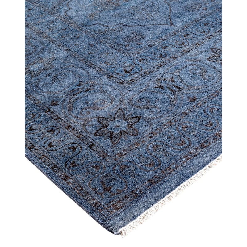 Fine Vibrance, One-of-a-Kind Hand-Knotted Area Rug - Gray, 6' 2" x 8' 10" - 6' 2" x 8' 10"