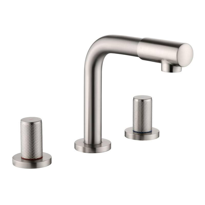 Widespread Bathroom Sink Faucet With Valve 8 Inch Double Handle Bathroom Faucets 3 Hole Modern Vanity Tap With 360 Swivle Spout
