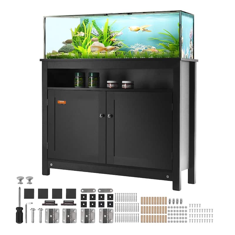 VEVOR Aquarium Stand Fish Tank Stand in MDF Turtle Tank Stand Reptile Tank Stand with Storage - 36.5 x 15.7 x 30in