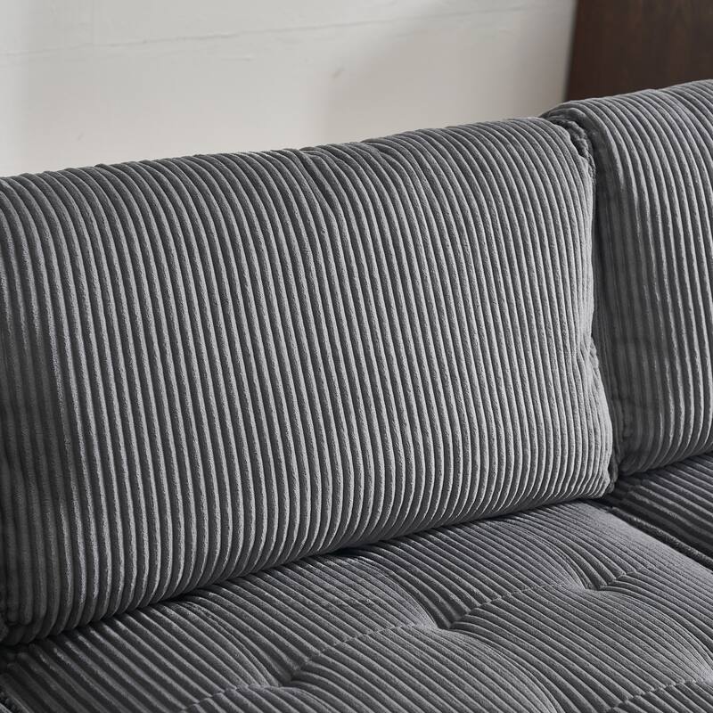 U-Shaped Modular Sectional Sofa, Oversized Corduroy Cloud Couch with Reversible Chaise, Comfy Convertible 6-Seat Corner Couch