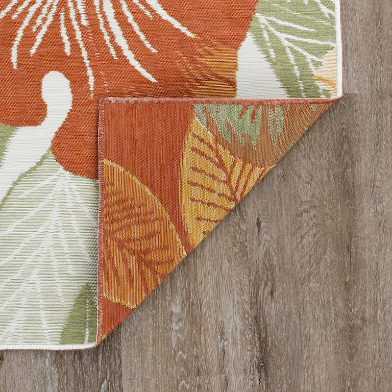 Alfresco Nautical & Coastal Floral & Botanical Reversible Indoor/Outdoor Area Rug