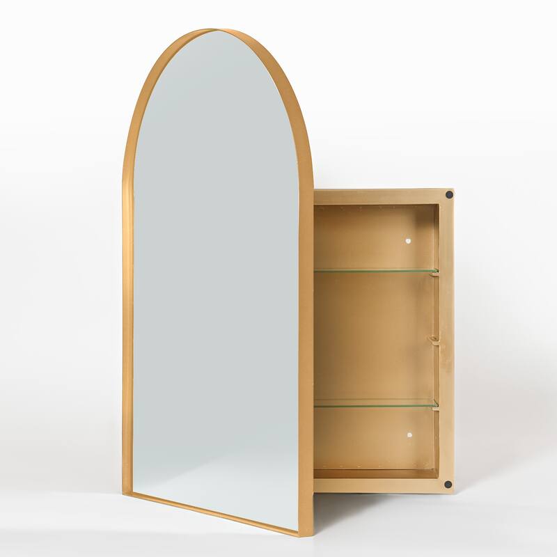 Set of 2 Recessed Metal Framed Medicine Cabinet