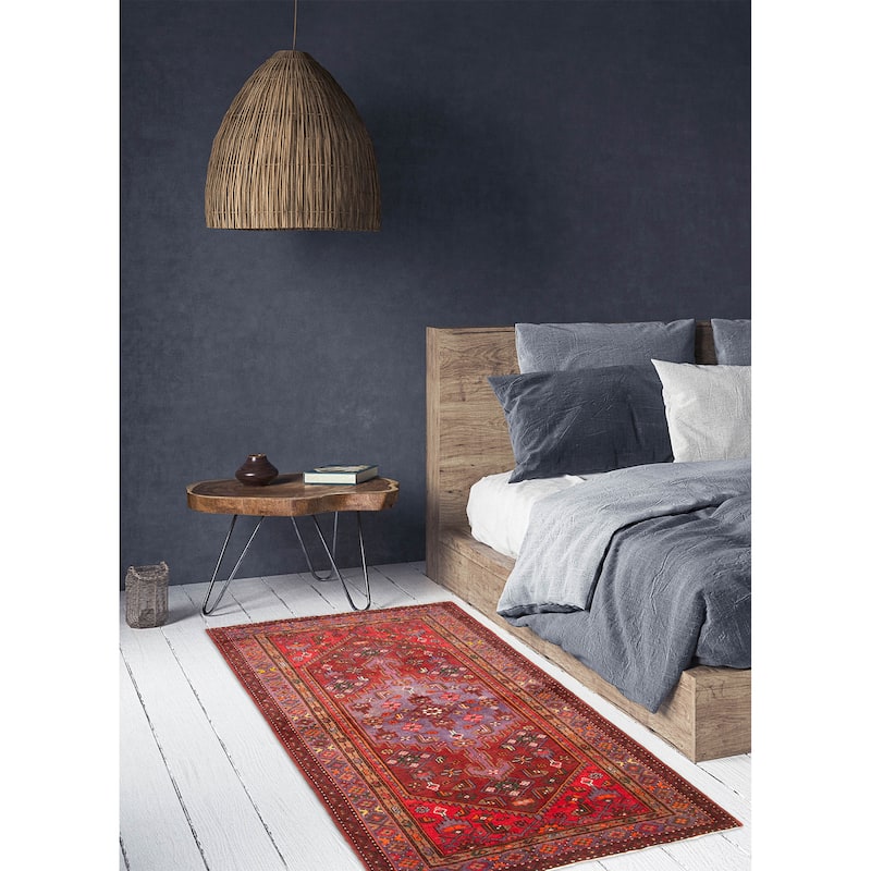 ECARPETGALLERY Hand-knotted Andelz Red Wool Rug - 4'5 x 7'6